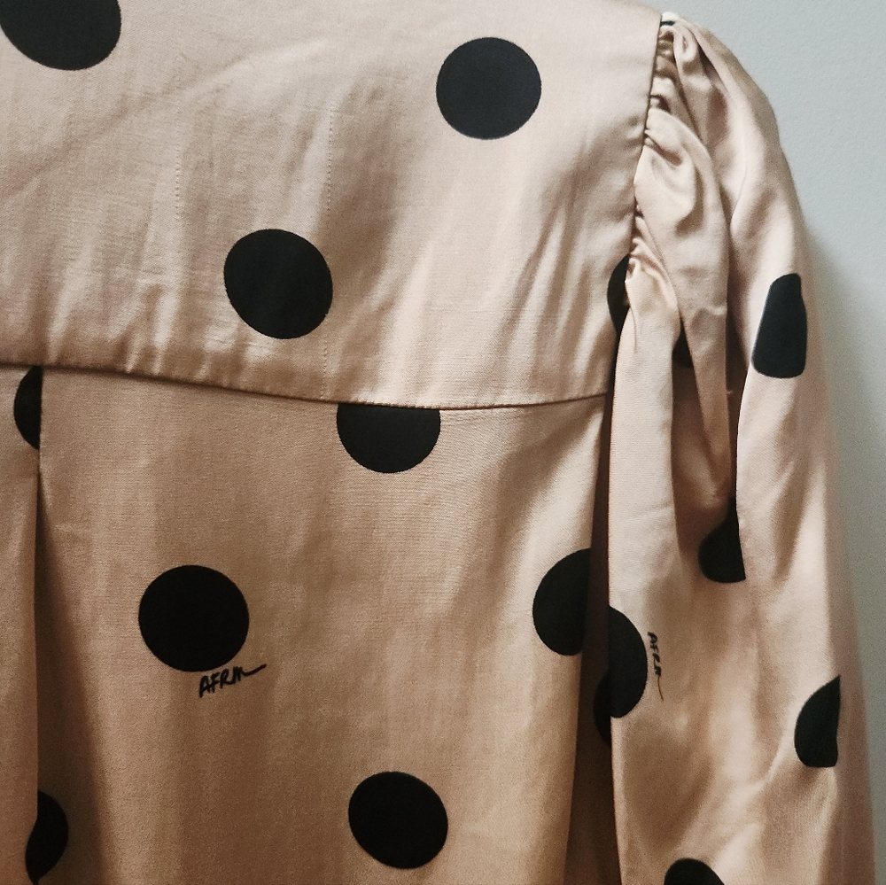 AFRM Polka Dot Long Sleeve Bodysuit XL Button Front NWT - Picture 8 of 8
